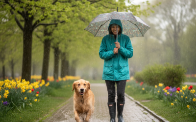 CriskyDog spletni časopis 18 Sprehod s psom v spomladanskem dežju – kaj potrebuješ?