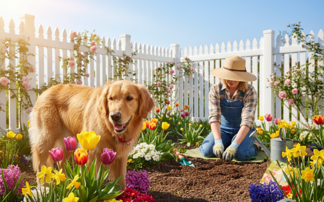 Spomladanska vrtna dela in pes – kako ga zaščititi?