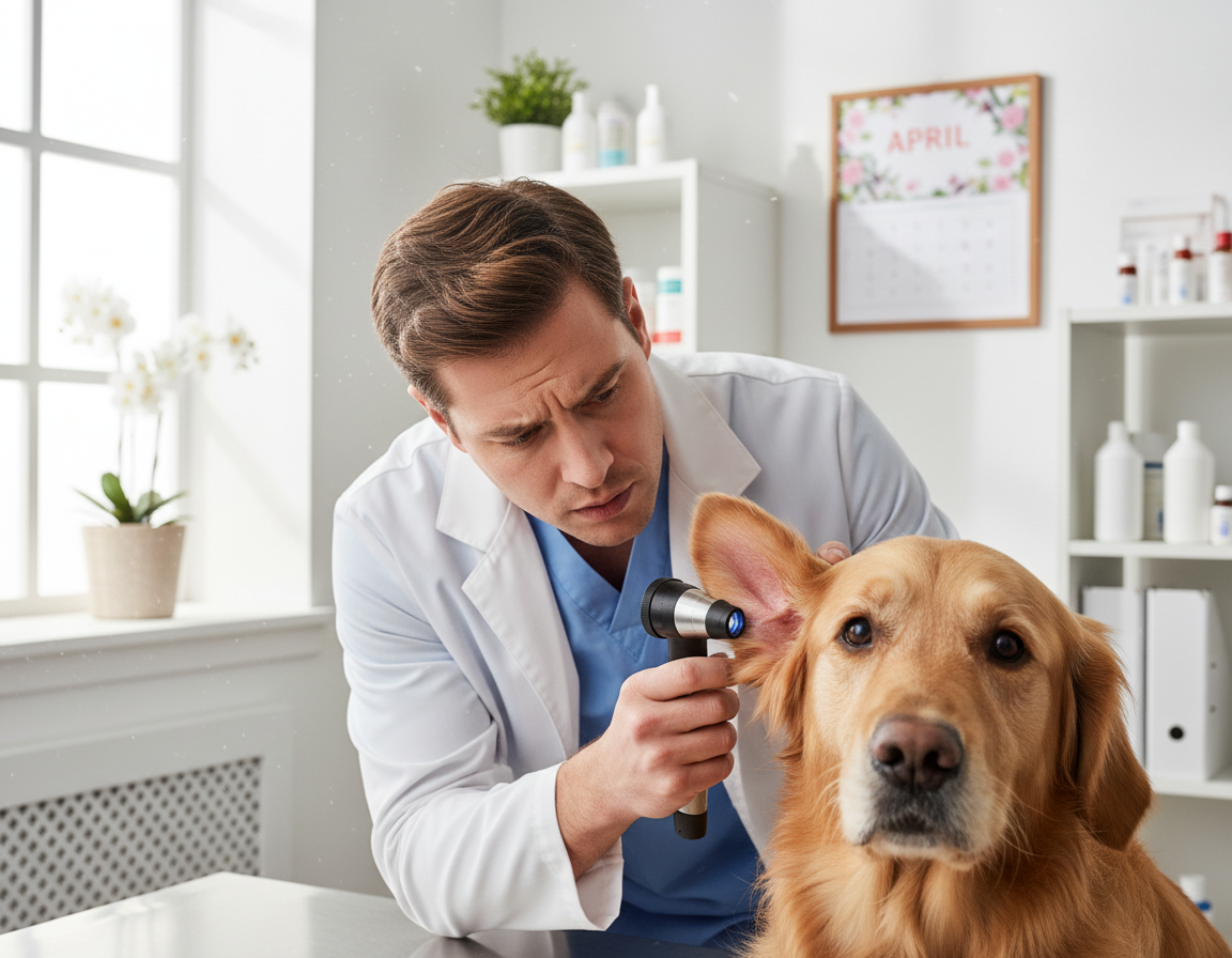 pes pomlad vnetje ušesa