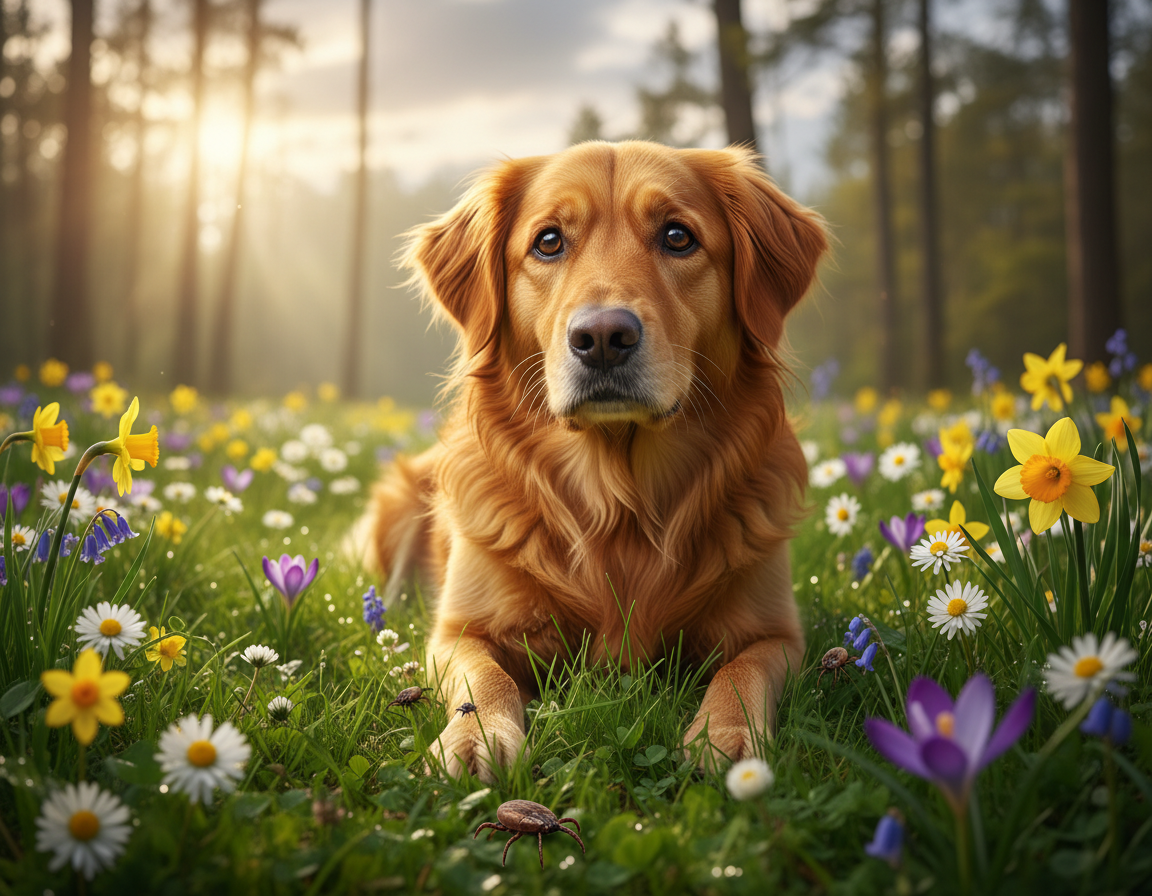 pes-pomlad-zascita-pred-klopi pes pomlad zaščita pred klopi