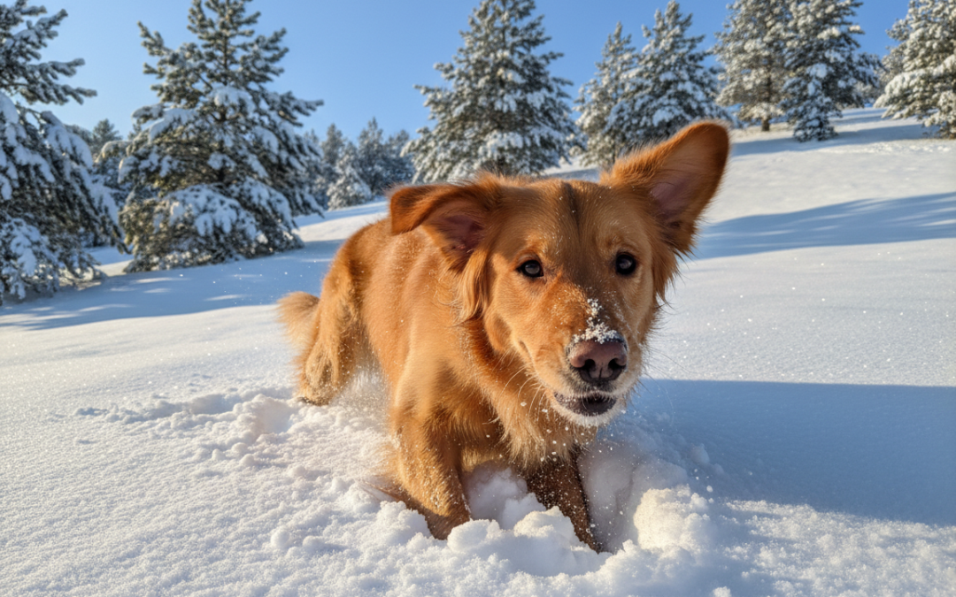 Skrij priboljšek v sneg – ideja za zimsko igro s psom