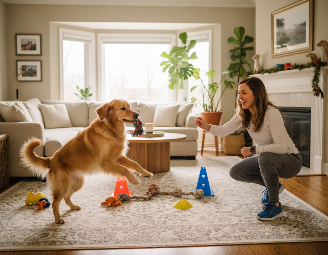 pes zima igriva vzgoja v stanovanju