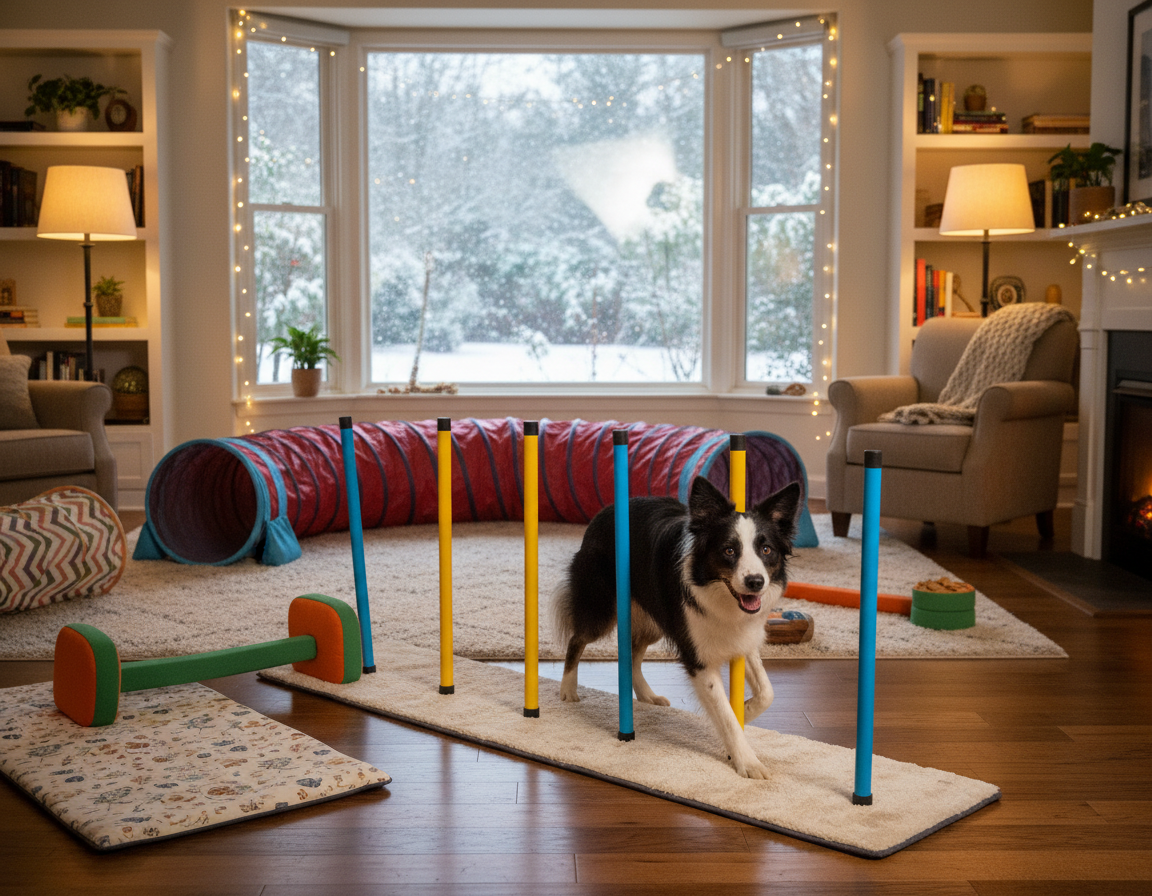 pes-zima-izdelava-notranjega-poligona-z-ovirami pes zima izdelava notranjega poligona z ovirami