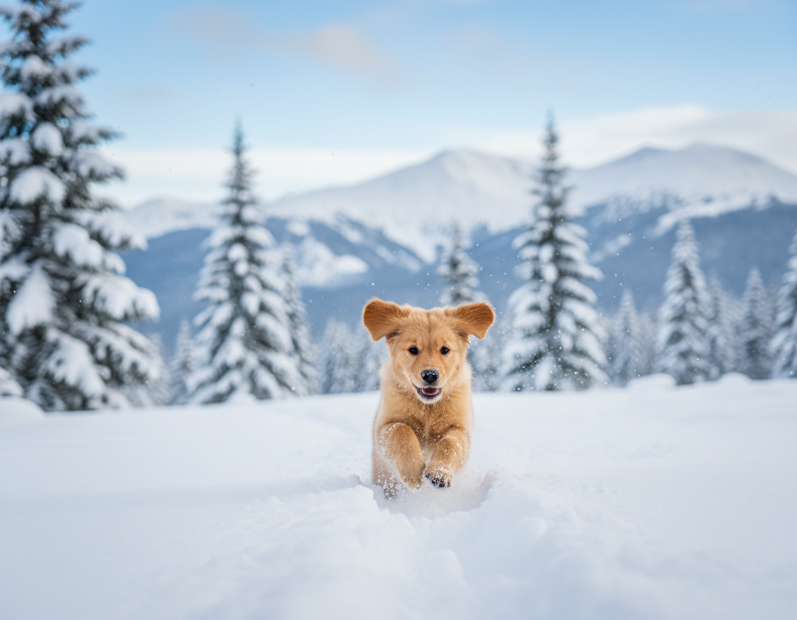 pes zima neizkušen mladiček