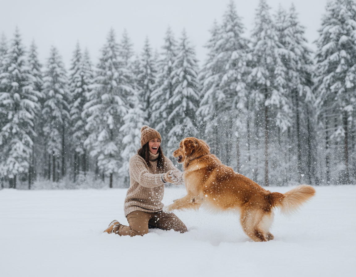 pes-zima-skupaj-prezivet-cas pes zima skupaj preživet čas