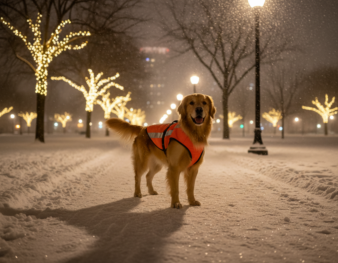 pes zima vidnost med sprehodom