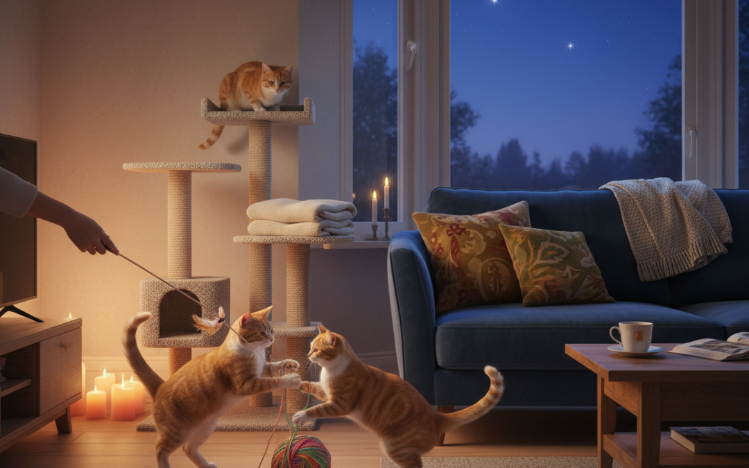 Večerne sprostitvene aktivnosti za mačke – Vse, kar moraš vedeti o tem!