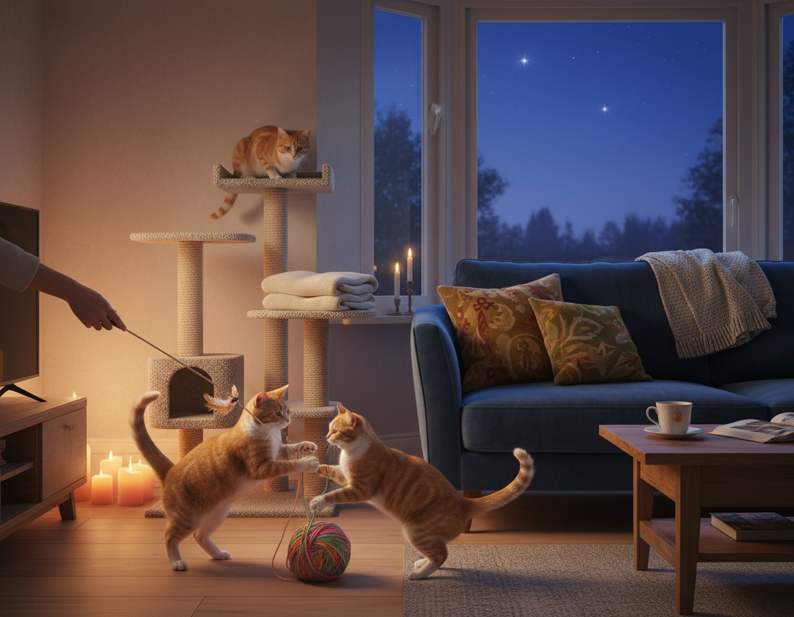 Večerne sprostitvene aktivnosti za mačke – Vse, kar moraš vedeti o tem!