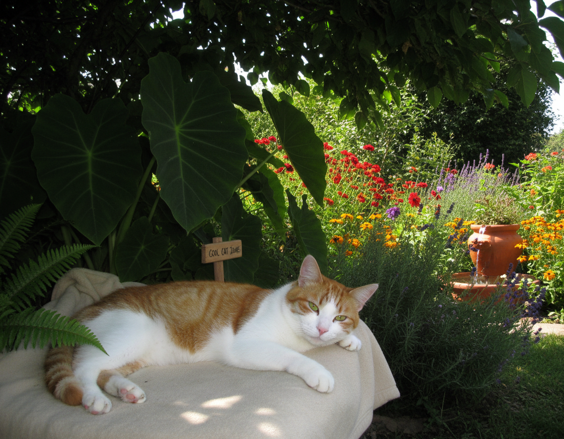 zaščita mačke pred vročino na prostem