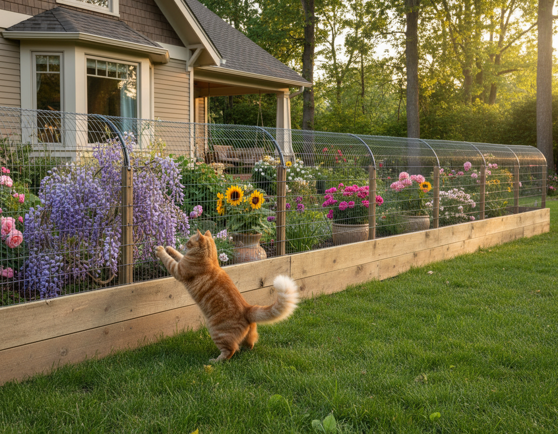 zavarovanje ograje za mačke