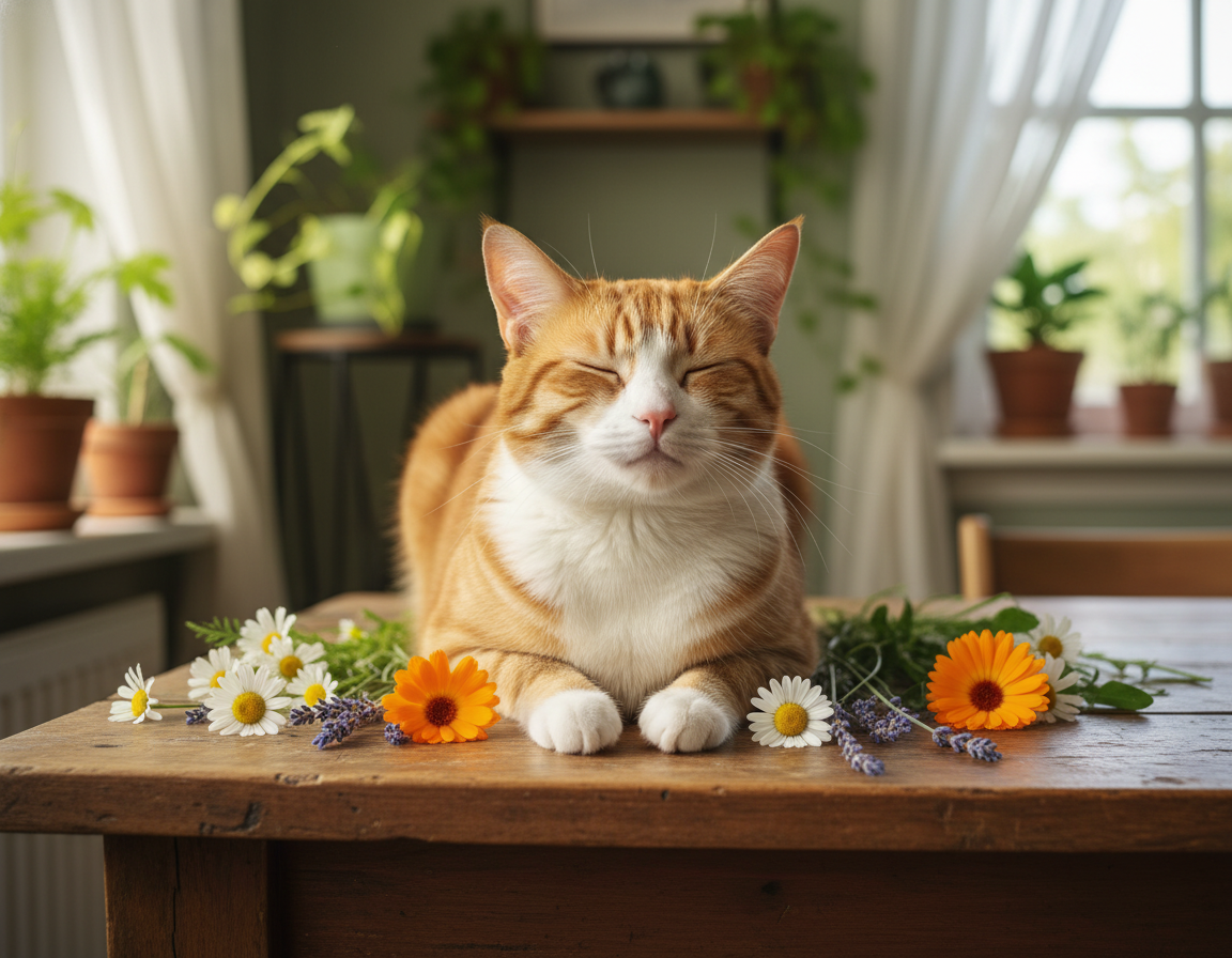 zeliščna nega kože mačke