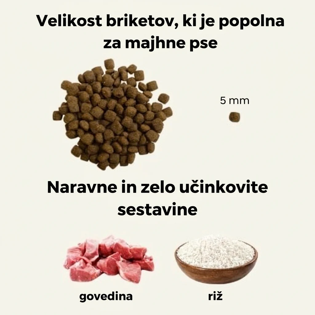 Juliet hipoalergena goveja suha hrana za pse – «zelo majhni koščki» 2 Juliet hipoalergena goveja suha hrana za pse – «zelo majhni koščki» - slika 2