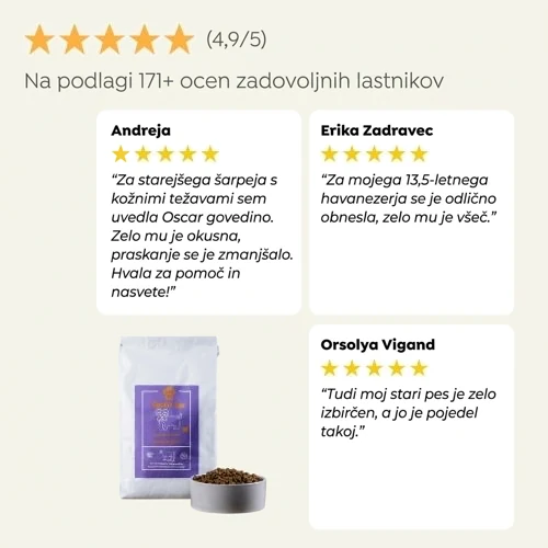 Oscar hipoalergena goveja suha hrana za starejše pse 6 Oscar hipoalergena goveja suha hrana za starejše pse - slika 6