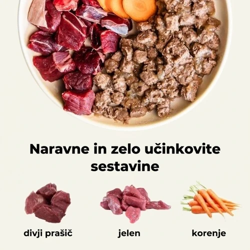 Ely mokra hrana za pse z divjim prašičem in jelenom – 415 g 2 Ely mokra hrana za pse z divjim prašičem in jelenom – 415 g - slika 2